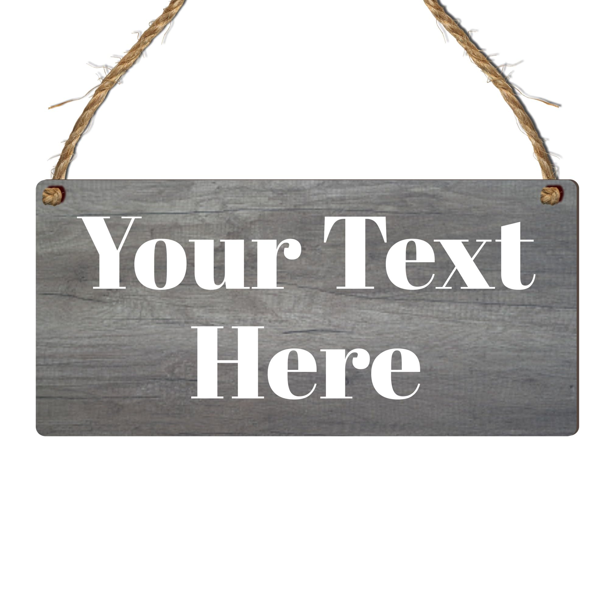 Personalised Hanging House Sign Plaque - Gift for Christmas, Anniversary, Wedding, Birthday, Father's Day - Couple Garden Sign - 10 Designs (Mdf Wood Indoor Use Only 19cm x 9cm, Dark Grey)