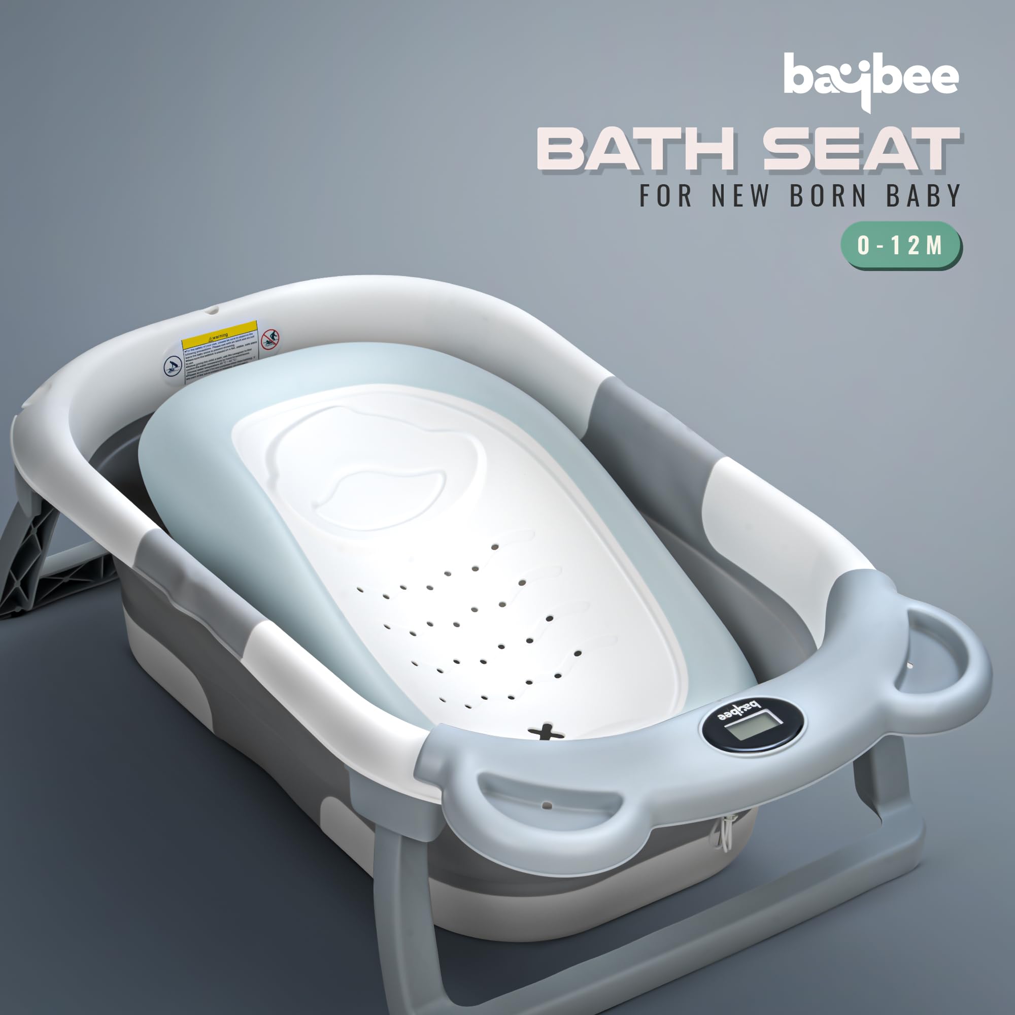 Baybee Frozy Baby Bath tub Seat for Babies | Portable Baby Bather with Anti Non Slip Edges & Suction Cup | Hanging Baby Shower Bath Seat | New Born Baby Bathtub for 0 to 12 Months (Blue) - Image 7 thumbnail