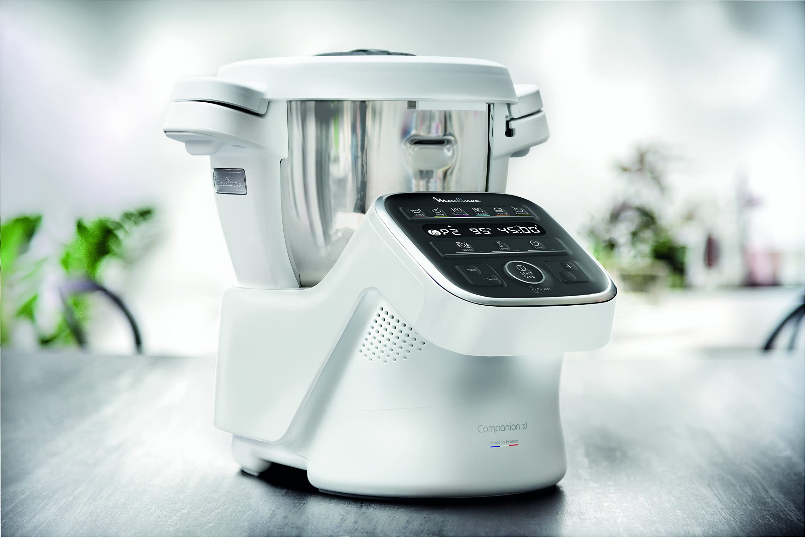 MOULINEX COMPANION XL robot kuchenny, wielofunkcyjny, miska 4,5 l, 12 programów, automatycznych zup gazpacho, robot kuchenny, mikser, mikser do ugniatania, gotowania na parze, 1550 W, HF80CB10