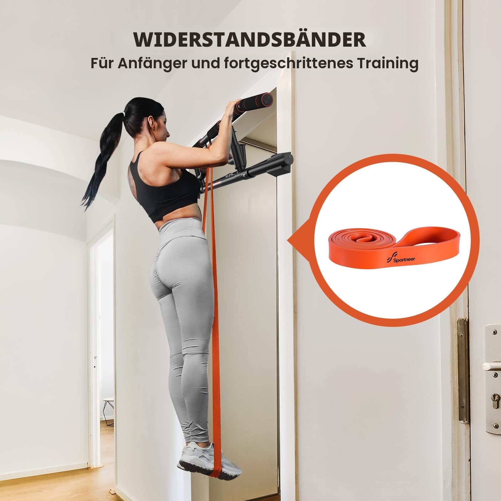 Sportneer Klimmzugstange für Türrahmen zum Einhängen ohne Schrauben