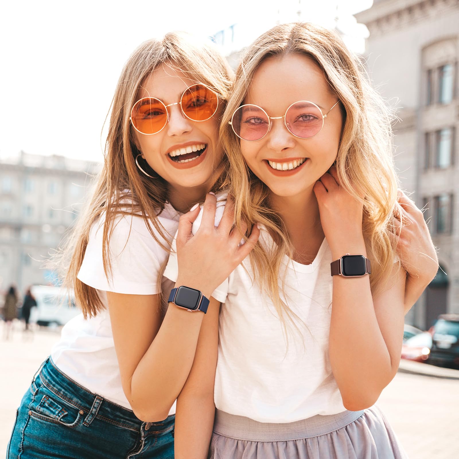 POWER PRIMACY Armband kompatibel mit Apple Watch, 38 mm, 40 mm, 41 mm, 42 mm, 44 mm, 45 mm, 49 mm, genarbtes Lederband, kompatibel mit Herren und Damen, iWatch Serie 8, 7, 6, 5, 4, 3, 2, 1, SE Ultra