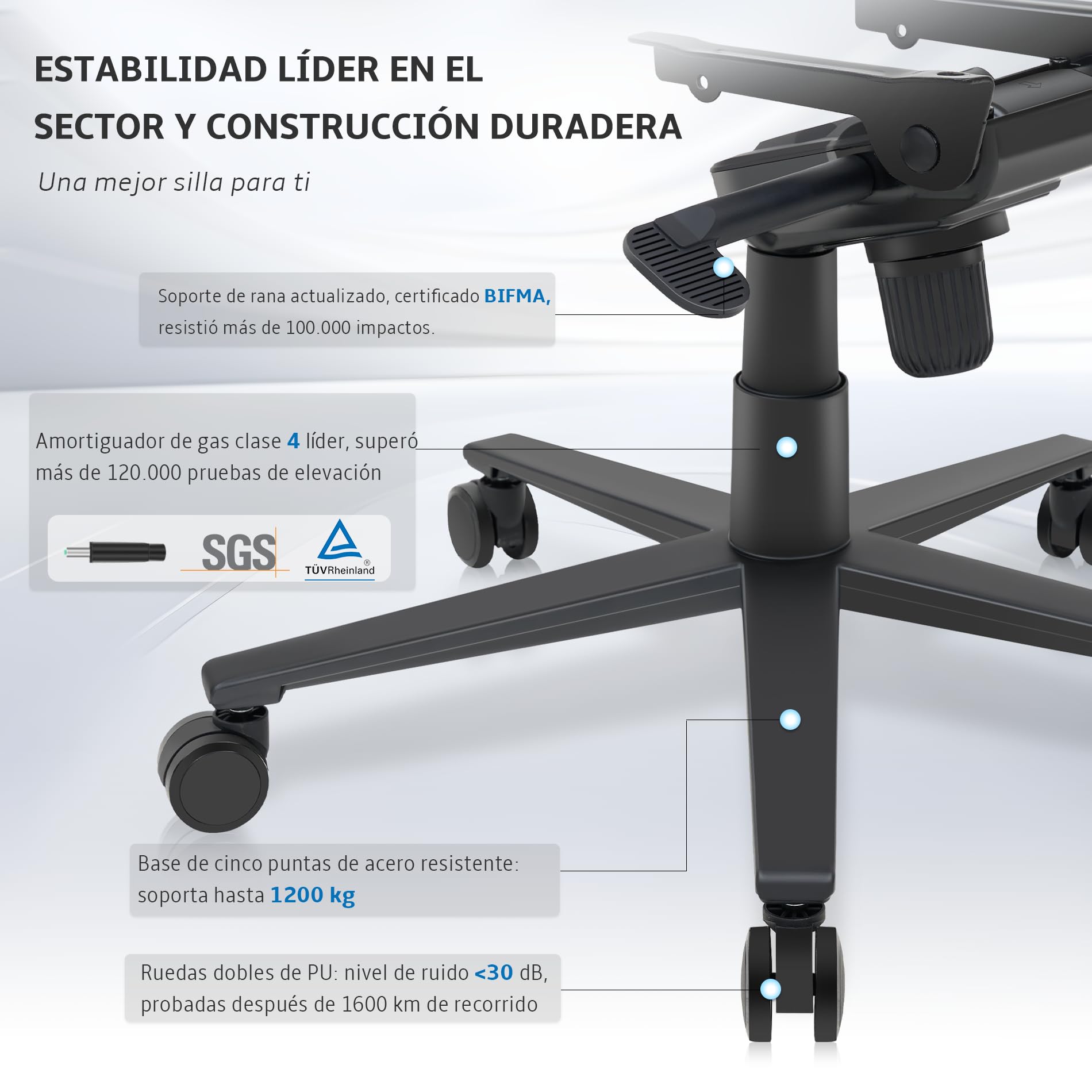 Silla Gaming ergonómica, Silla Escritorio Gaming Carga 200kg | Sillon Gamer con Reposacabezas, Cojín Lumbar, Reposabrazos 4D, Mecanismo basculante, Base Reforzada，PU Negro y Ante Blanco