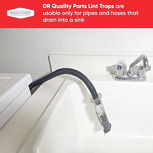 Miniatura 2 de Paquete de 50 trampas de pelusa para lavadora, malla de acero inoxidable a prueba de óxido con abrazaderas y lazos, filtro de manguera de lavadora