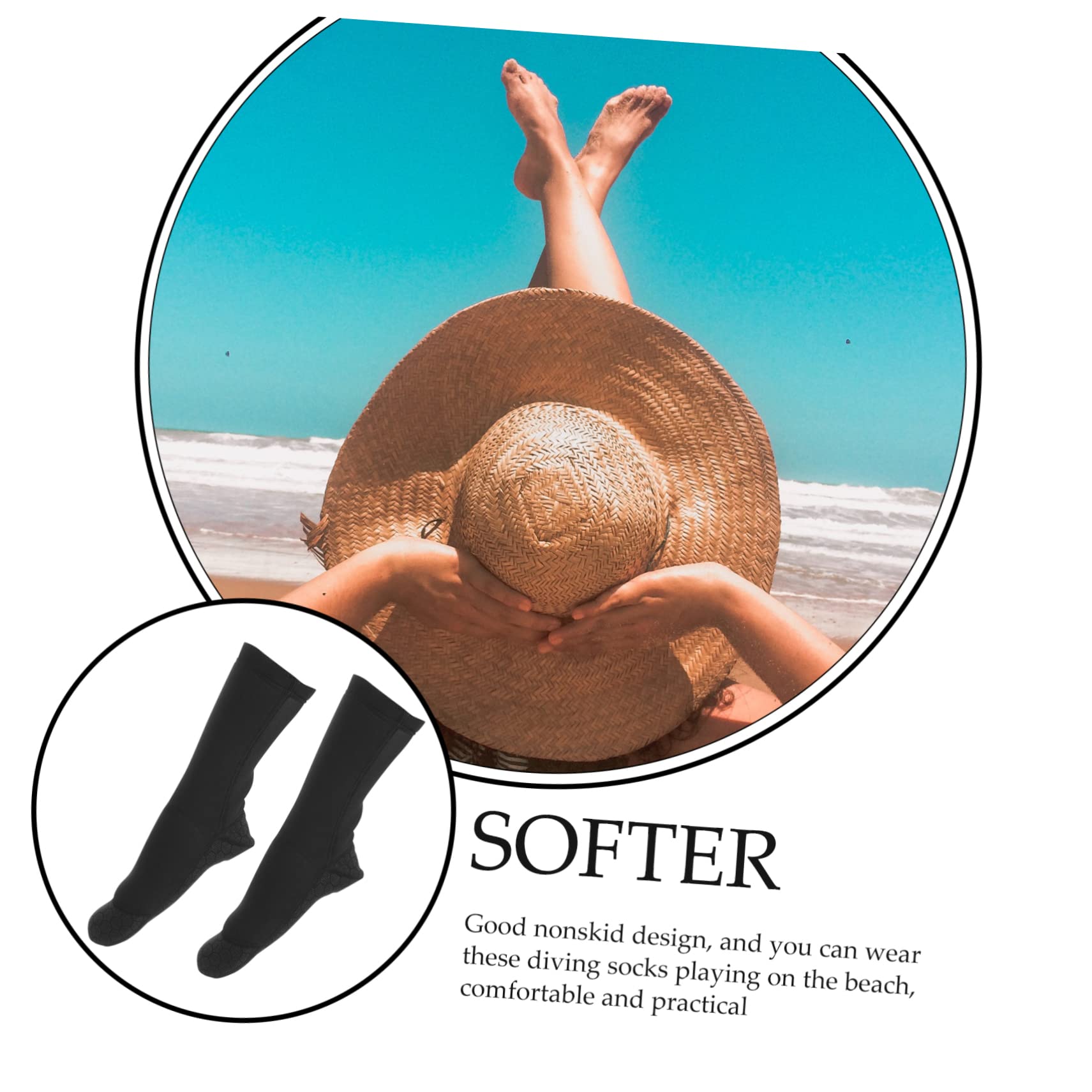 BESPORTBLE 4 Paia Di Calzini Da Sub Dal Design Ergonomico Per Donne E Uomini Calzini Non Da Nuoto Materiale Confortevole