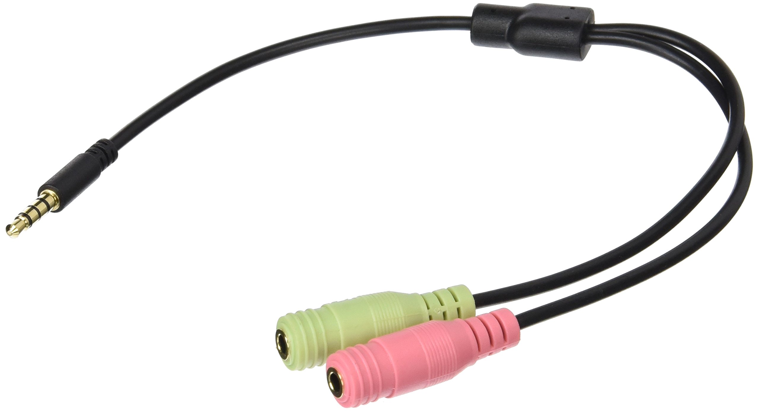LogiLink CA0021 Audio-Adapter, 3,5-mm-Stereo, 4-polig auf 2x 3,5-mm Stereo-Female, Länge 0,15 m