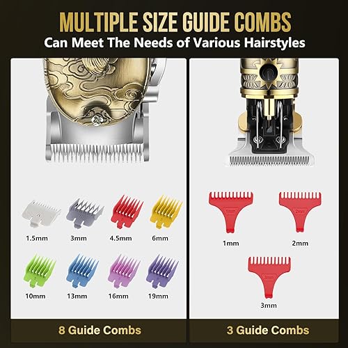 Miniatura 5 de Bomxin Cortadora de pelo de nariz para hombres, juego de cortapelos y recortadores profesionales inalámbricos, afeitadoras de aluminio, maquinillas