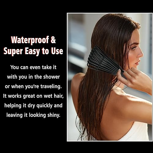 Miniatura 6 de Cepillo desenredante para cabello rizado para mujereshombresniños, juego de cepillos desenredantes para cabello natural con cepillo de borde,