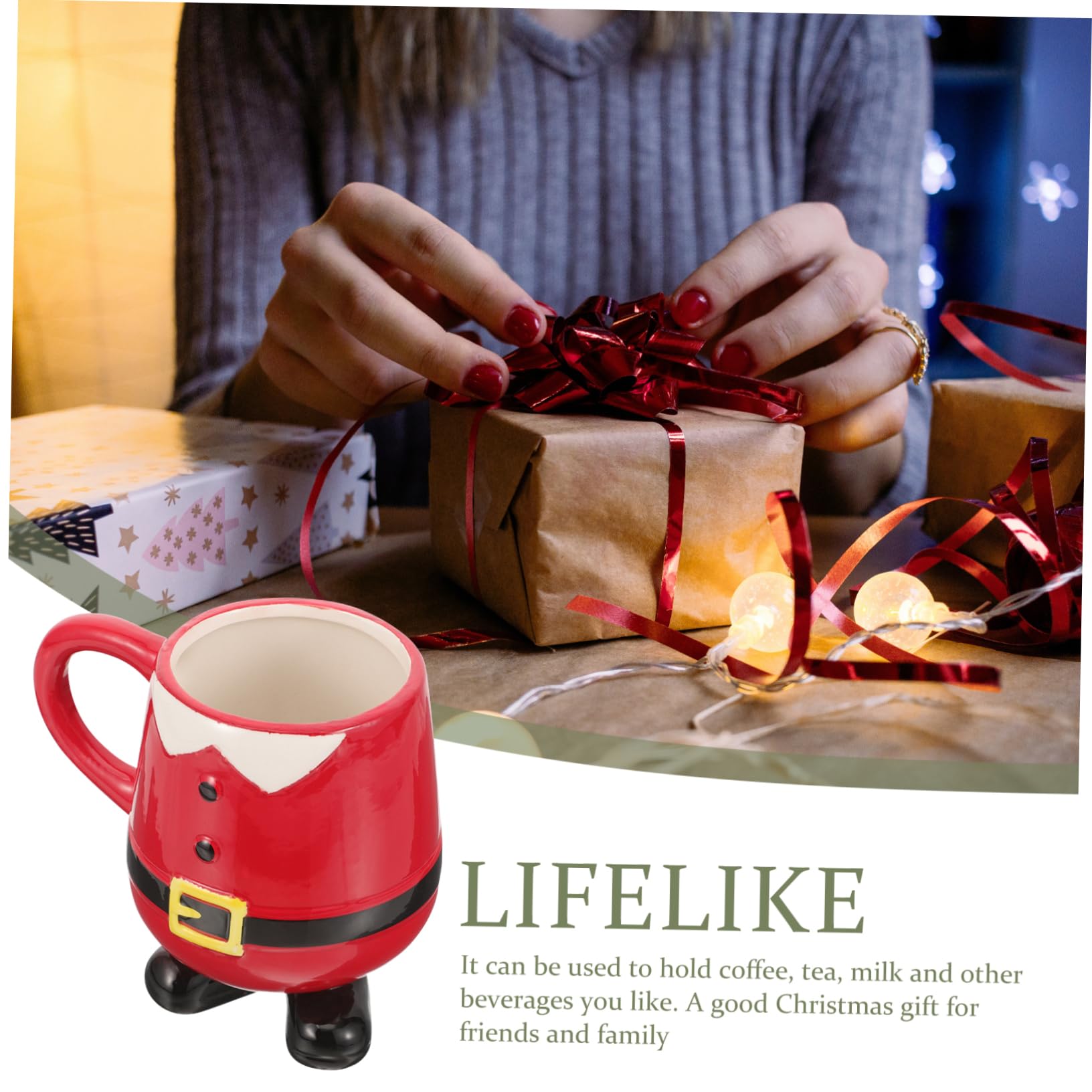 Taza De Cerámica Navideña Diseño De Muñeco Papá Noel para Café y Decoración Fiestas De Navidad