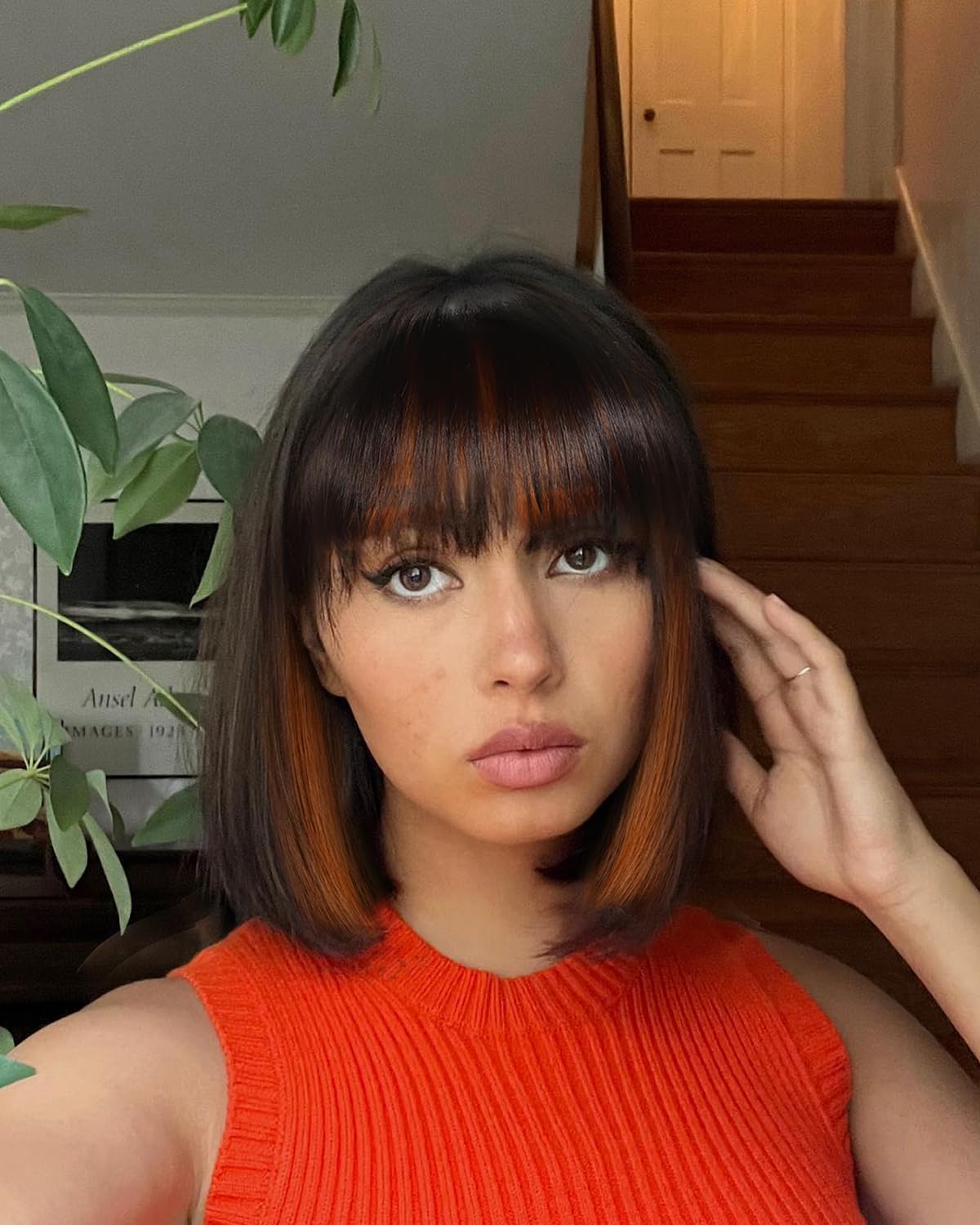 Amazon.com: YYHR Short Bob Wig With Bangs 10 display picture 3