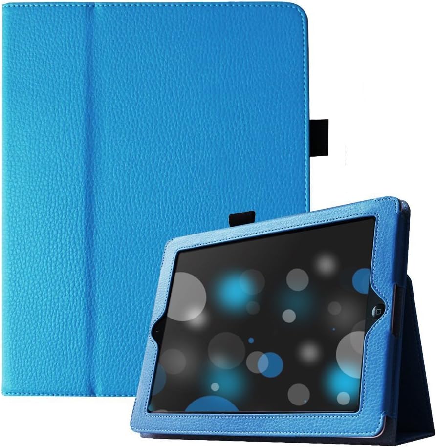 iPad 4 Case, iPad 3/2 Case, UrSpeedtekLive Premium PU Leather Folio Stand Smart Case Cover for Apple iPad 2/3/4 - Blue