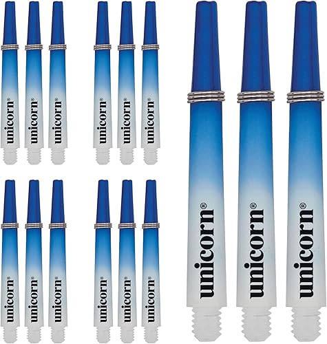 Unicorn Ejes de dardos | Pinza 3 de dos tonos | Nylon duradero | Corto o mediano | 3 o 15 tallos