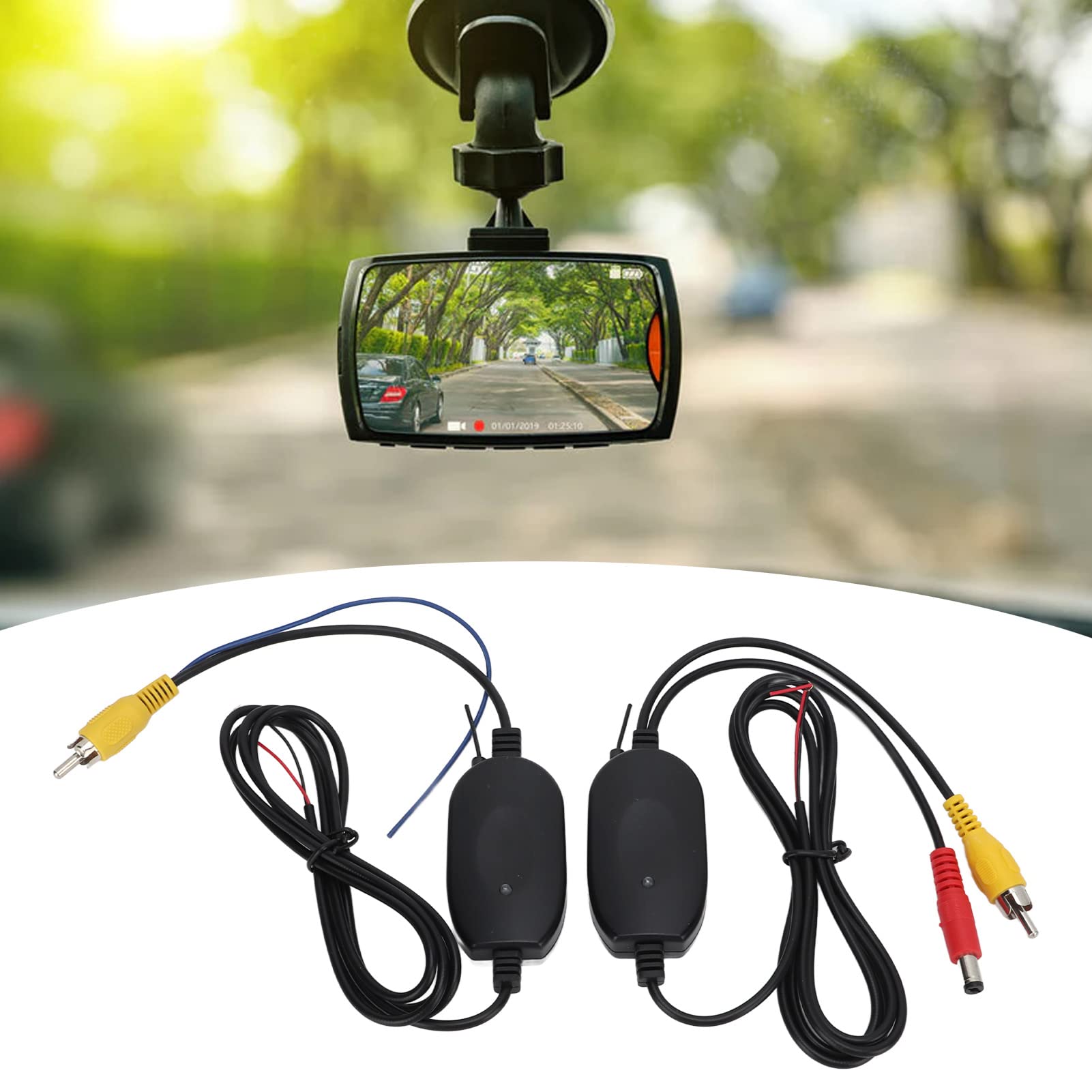 Transmisor Inalámbrico de Cámara de Respaldo, Transmisor de Video CMOS de 1/3 Color Inalámbrico y Receptor para la Cámara de Respaldo del Vehículo Cámara Delantera del Automóvil (con cable DVD)