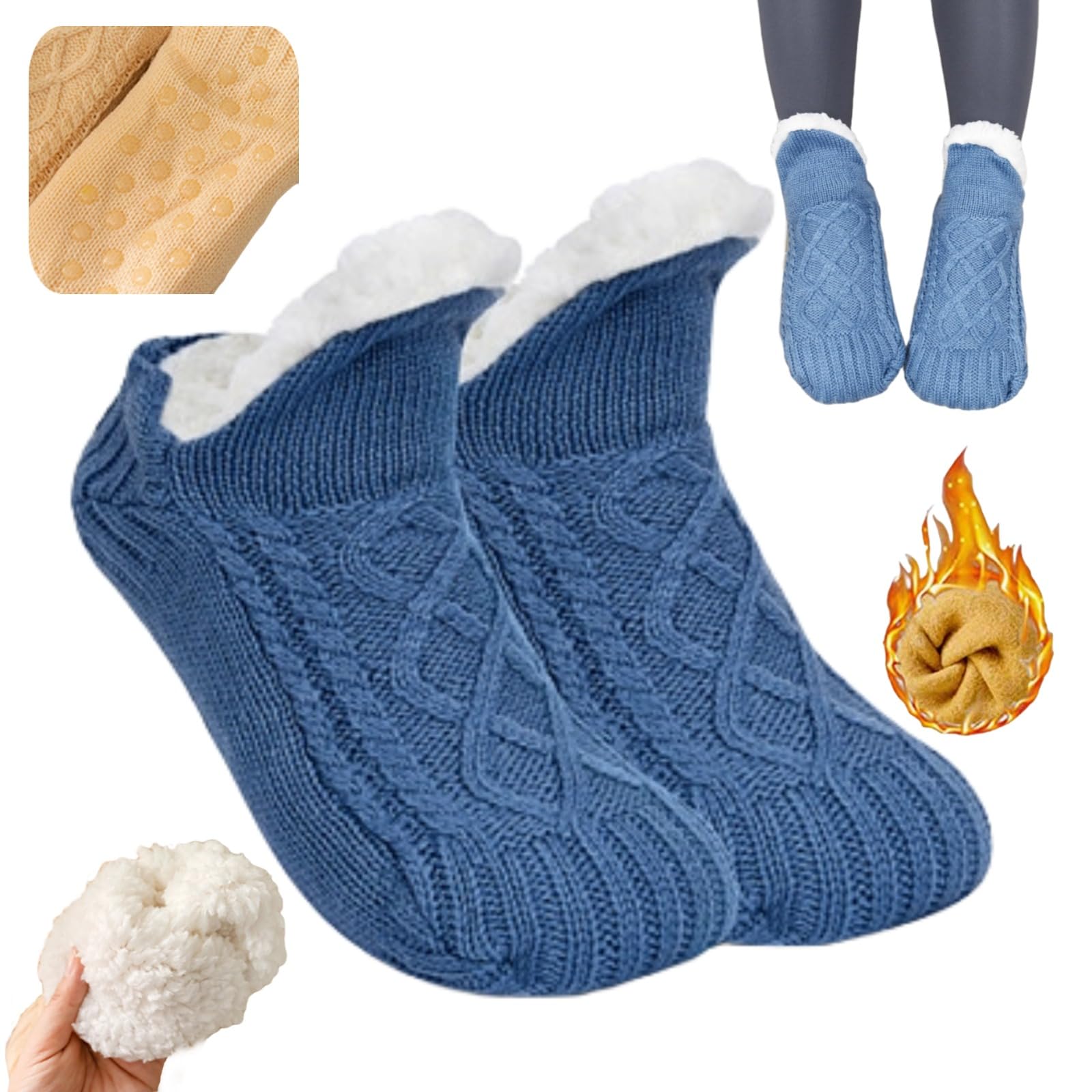 Snowsof Warm Fuzzy Winter Socks for Women - Warm Thick Socks, Thermal Snow Socks for Cold Weather