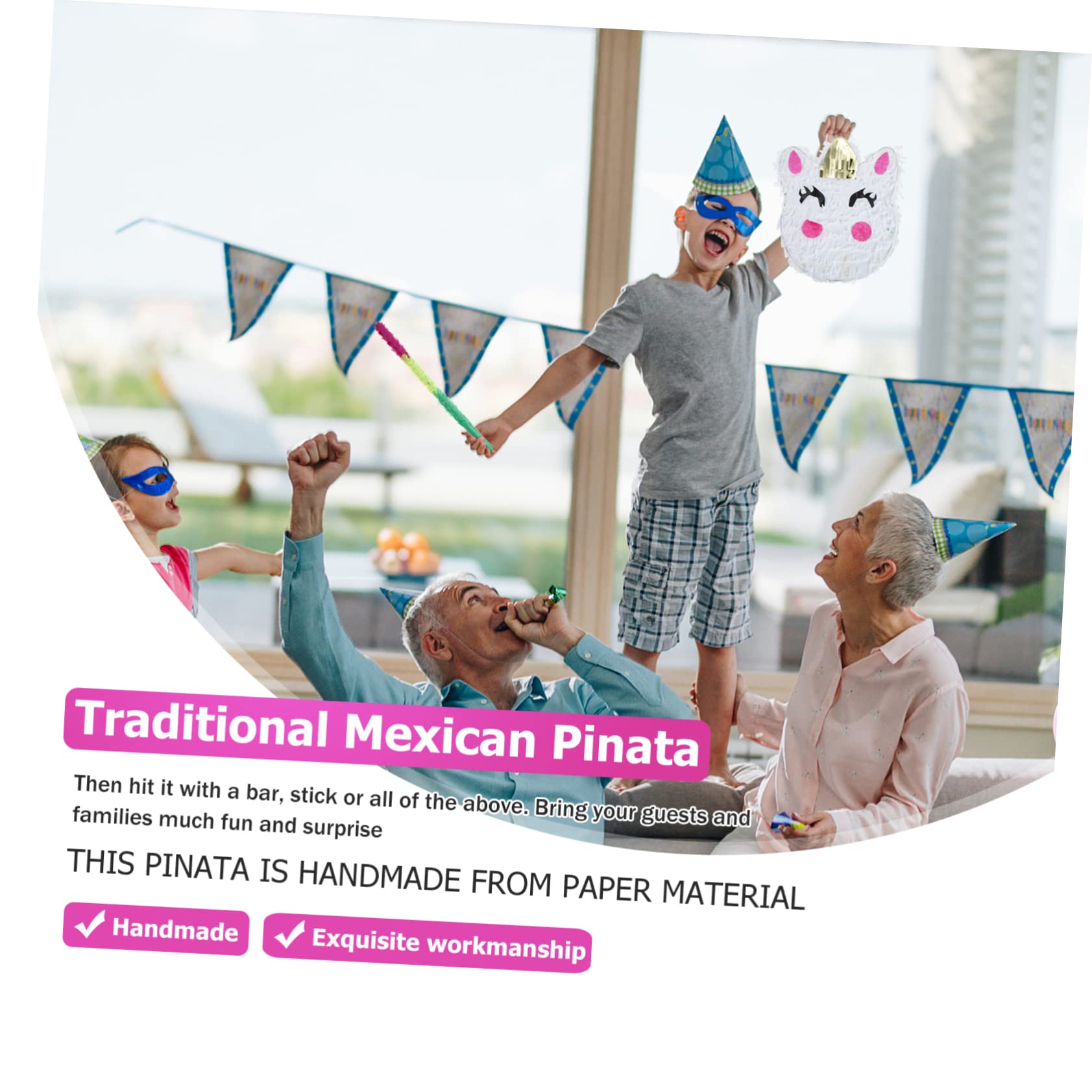 Vaguelly Piñata Tradicional Mexicana De Unicornio Perfecta Para Cumpleaños y Fiestas