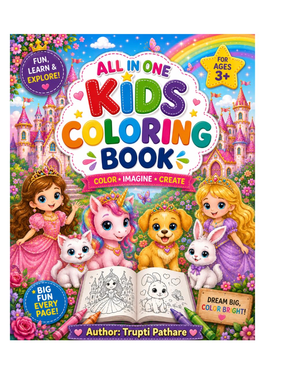 All in one Kids Coloring Book: Create Colour and have fun