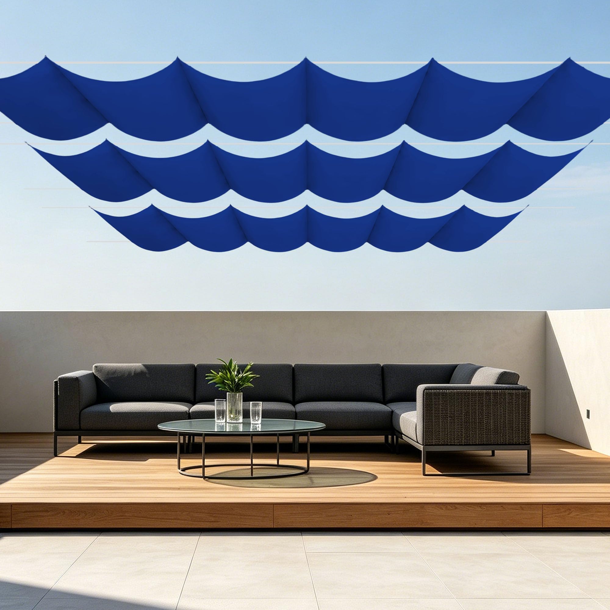 Voiles d'ombrage imperméable et anti-UV 700 x 200 cm avec oeillets de fixation