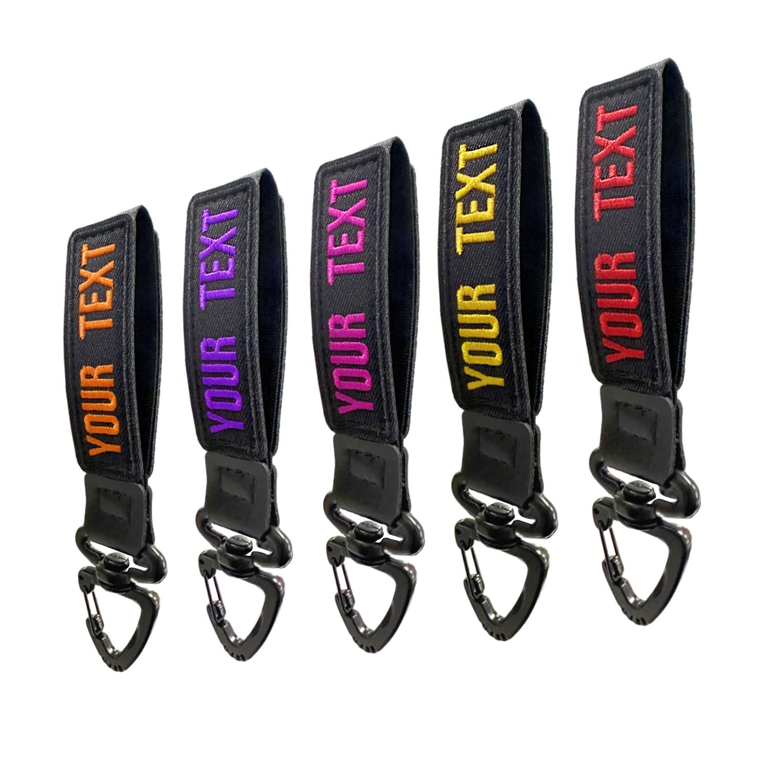 Custom Keychain Tag, Double-Sided Embroidery Text Name Keychain Personalized Key Tag Luggage Tags Accessories for Backpacks, Cars, Motorcycle, Gift