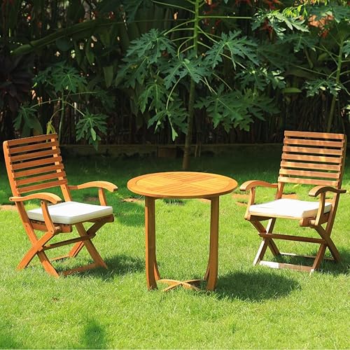 Idzo Juego de 2 sillones de patio para exteriores con mesa auxiliar Escanor Bistro para comedor
