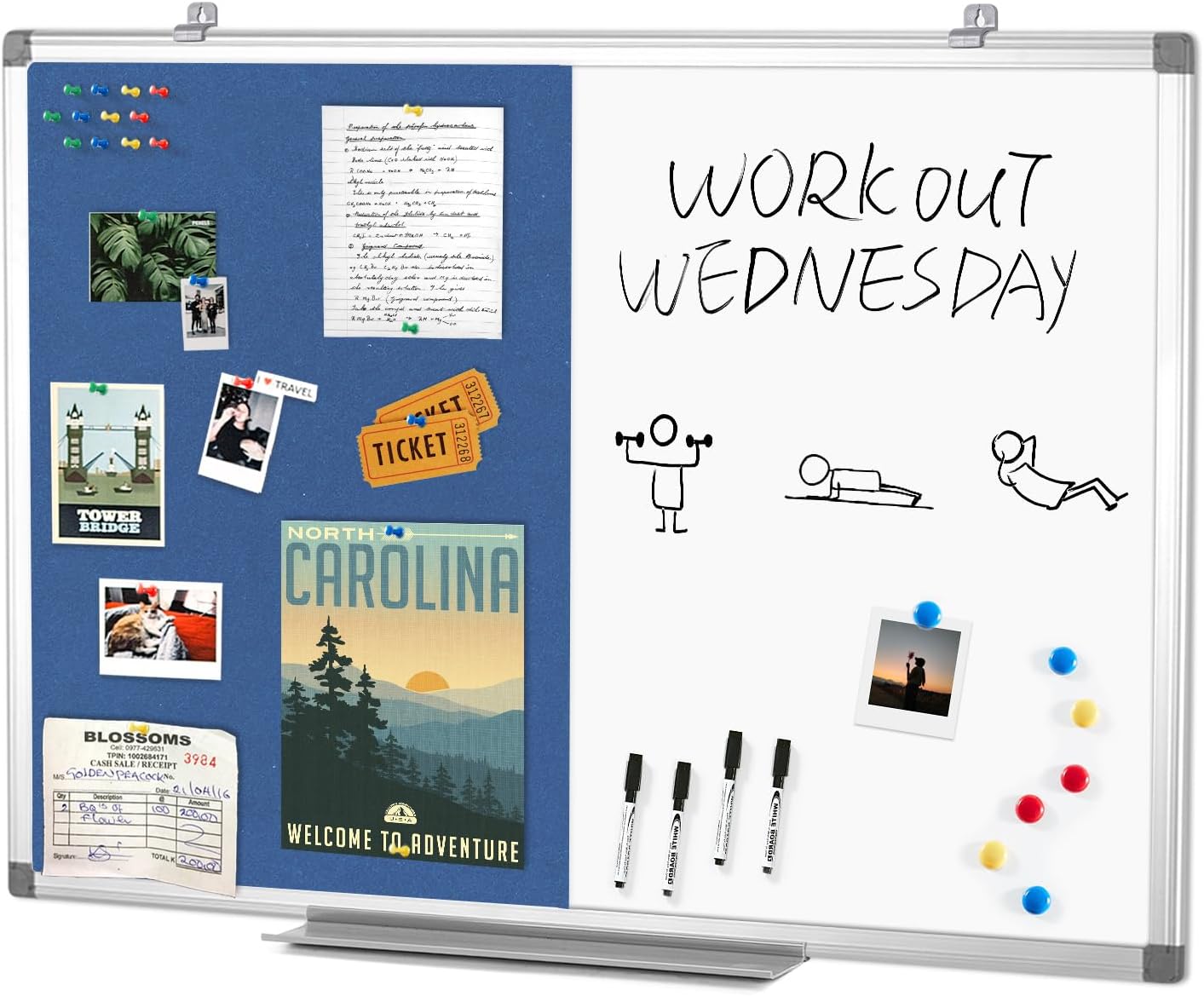 Dry Wipe Whiteboard 90 x 60 cm Blue Amazon.de Stationery