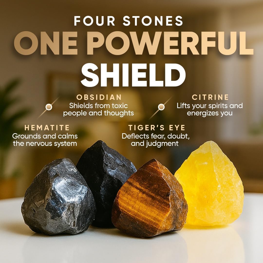 Conscious Items Protection Bracelets for Women & Men, Healing Crystal Bracelet with Natural Stones for Energy Shielding, Grounding, Stress, & Negative Energy Protection