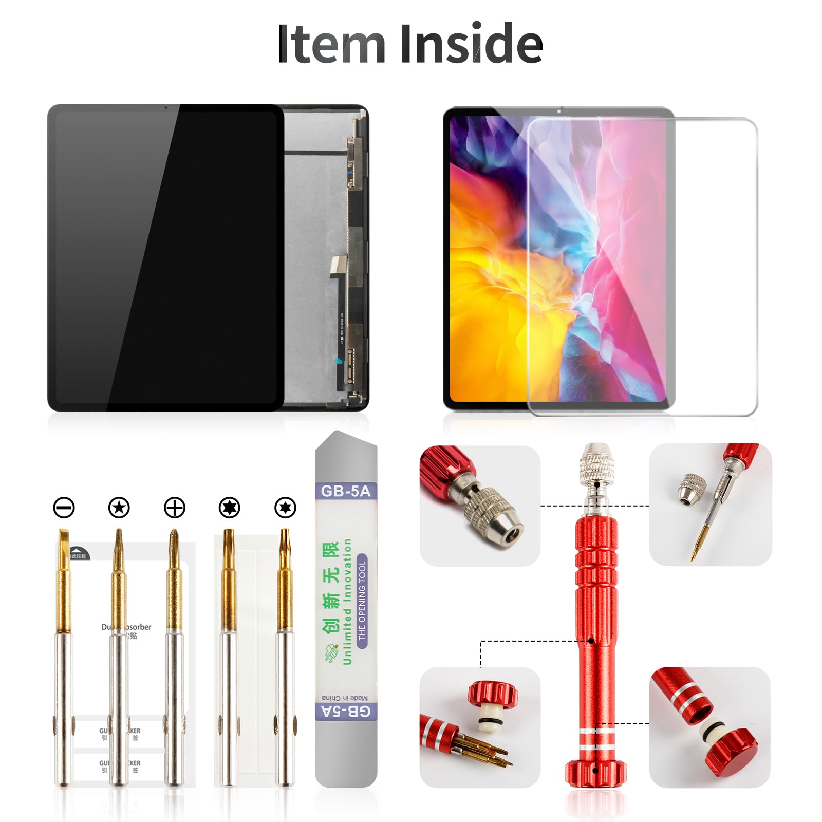 Schermo LCD 7,9'' Per IPad Mini 5 (A2126 A2124 A2133) - Kit Riparazione Display Con Vetro E Utensili