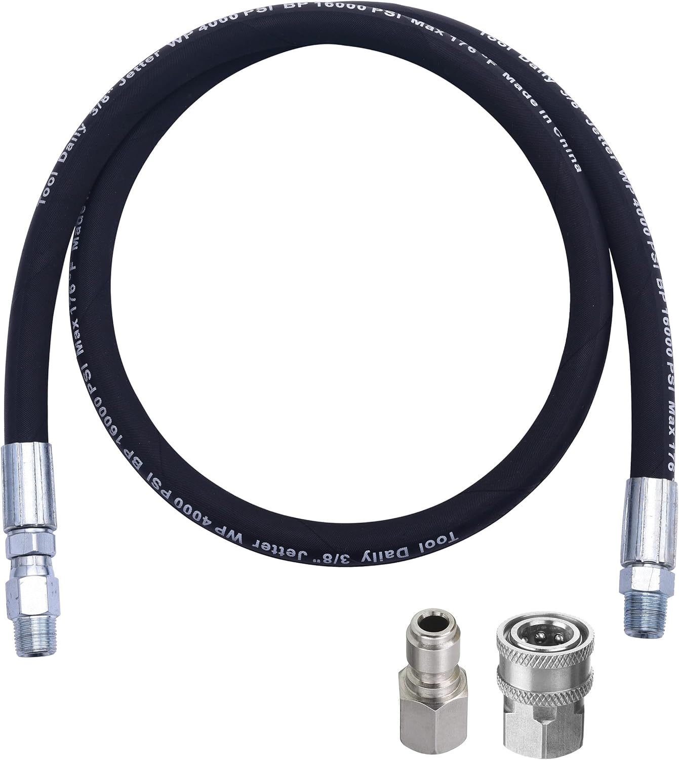 Tool Daily Pressure Washer Whip Hose, Hose Reel Connector Hose for Pressure Washing with Pressure Washer Adapter Set, 8 FT : Patio, Lawn & Garden