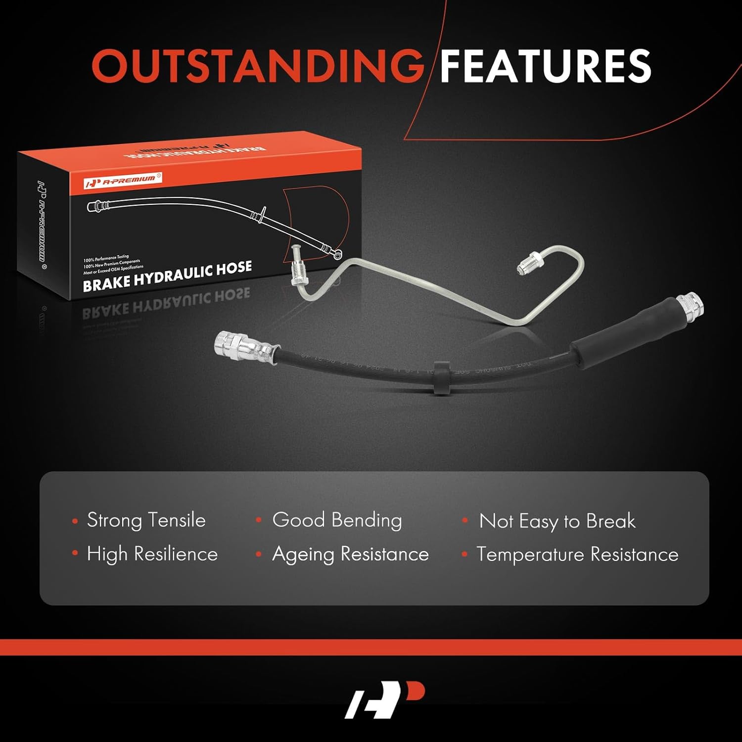 A-Premium Front Driver Side Brake Hydraulic Hose Compatible with Select Audi Models - A4 2016-2019, A4 allroad 2017-2021, A4 Quattro 2016-2021, A5 Quattro 2018-2021, A5 Sportback, S4, S5, S5 Sportback