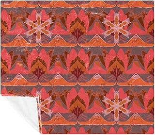 Manta de cama de franela suave de 150 x 130 pulgadas, manta ligera para niños y adultos, decoración de dormitorio, sala de estar, sofá, coche, flores en colores rosa y naranja