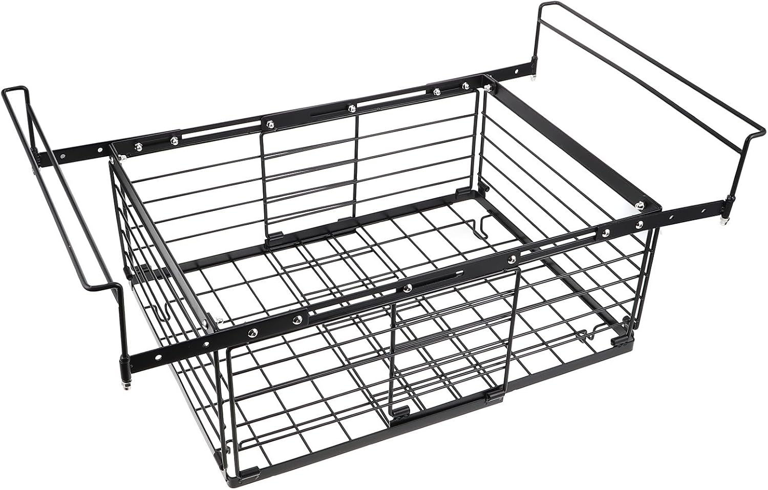 NUOBESTY Freezer Organizer Bin: Expandable Stackable Chest Freezer Containers with Handle Metal Adjustable Storage Baskets for Fridge Cabinet Kitchen Pantry Shelves