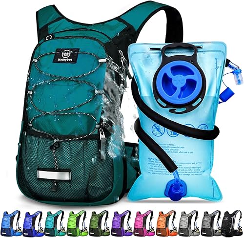 Miniatura 13 de Mochila de Hidratación Aislada con Vejiga de Agua de 3L Libre de BPA a Prueba de Fugas, Mochila de Senderismo Ligera de Gran Almacenamiento con