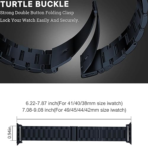 Miniatura 4 de EPULY Compatible con Apple Watch Band de 1.929 in 1.772 in 1.732 in 1.654 in 1.614 in 1.575 in 1.496 in, correa de metal de acero inoxidable para