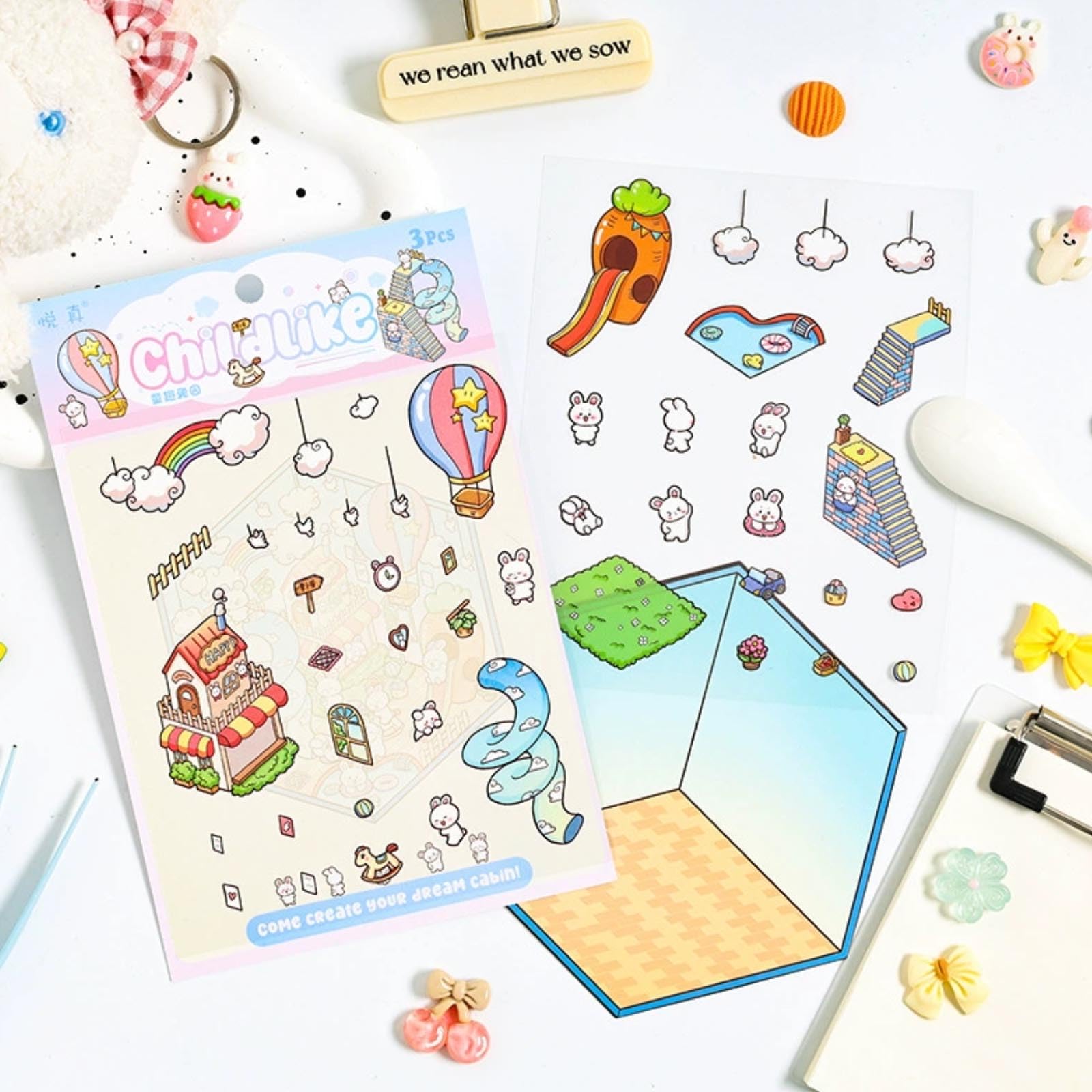 3D House Sticker Set - 20 DIY Szenen Mit Pinzette Für Kreative Gestaltung