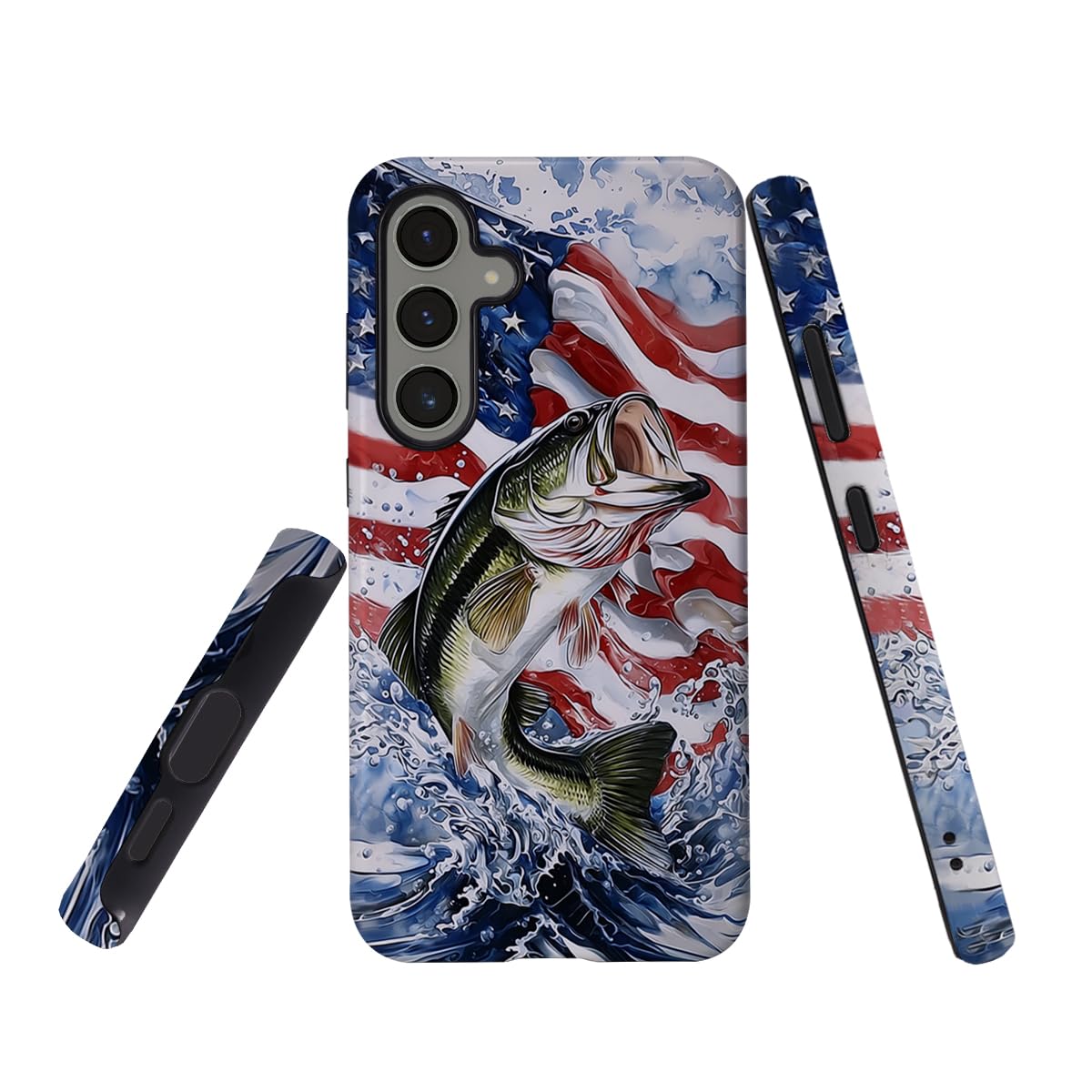 AshaPro for Samsung Galaxy S23 FE Case 2-in-1 Glossy All Inclusive Anti Fall Doublelayer Protection Soft TPU+PC Back Pattern Case for Samsung Galaxy