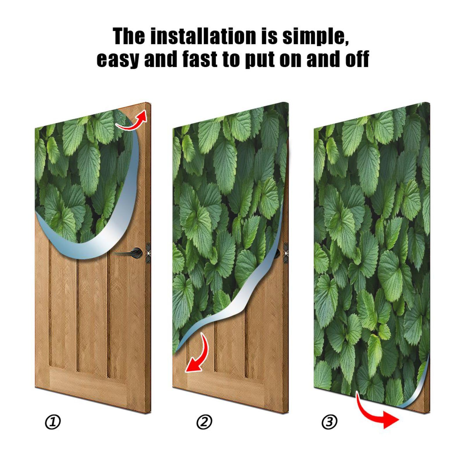 FLildon Strawberry Leaves Door Cover Decoration, Party Accessory Porch Decor for Festive Ornament Room Door Covers 36 x 98 Inch