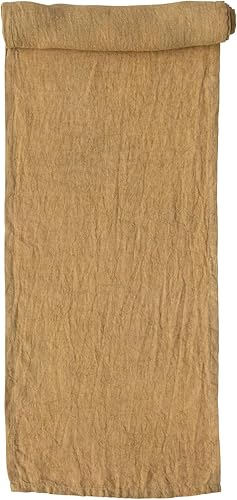 Miniatura 2 de Creative Co-Op Decoración de cocina de lino lavado a la piedra de 108 pulgadas, camino de mesa mostaza, amarillo