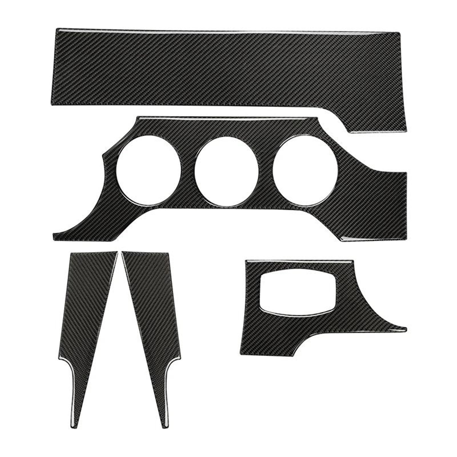 Car Interior Sticker for Mustang GT 2015-2021 Dashboard Panel Cover Trim Stickers Decal Decoration Frame Interior Frame Trims Stickers(Black)