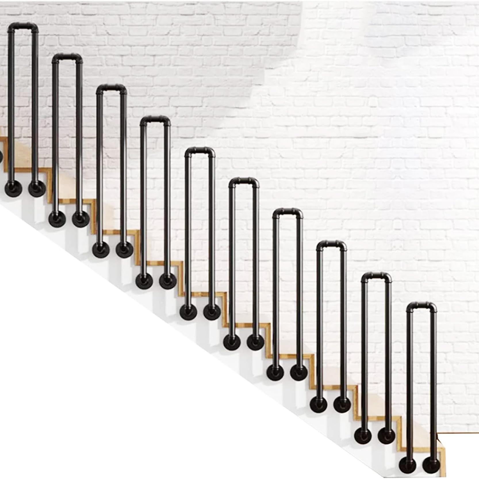 LWJSOCP Stair Railing Grab Bar Side Mounted U Shaped Safety Support Rod Industrial Handrails for Lofts Balconies Villas & Corridor Steps (75cm/29.5in)