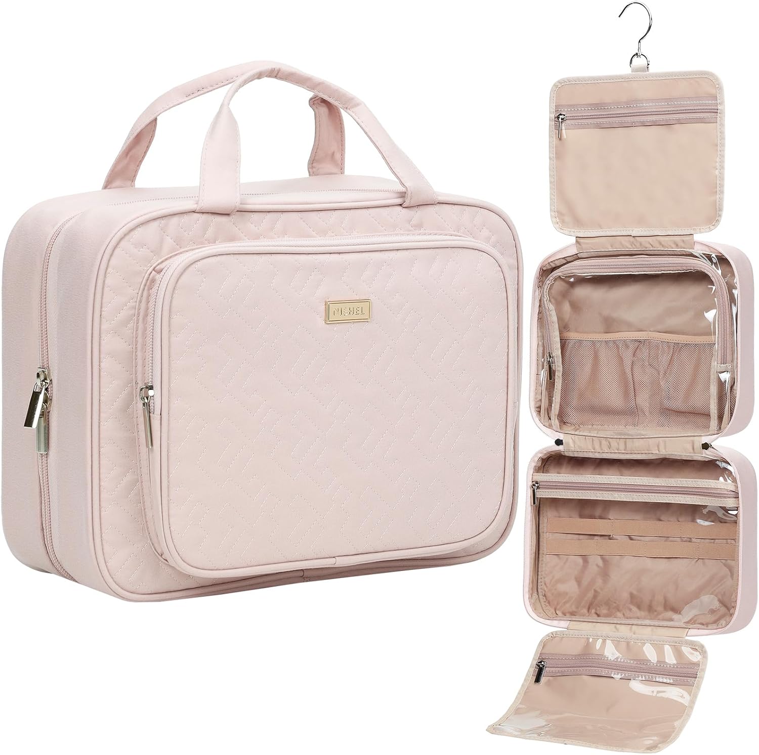 NISHEL Large Size Toiletry Bag for Women, Travel Essentials Organizer, Hanging Makeup Case for Accessories, Cosmetics, Toiletries NISHEL Large Size Toiletry Bag for Women, Travel Essentials Organizer, Hanging Makeup Case for Accessories, Cosmetics, Toiletries