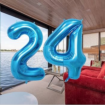 Amazon | QWEQWE ブルー 数字 24 バルーン 40インチ ホイル数字