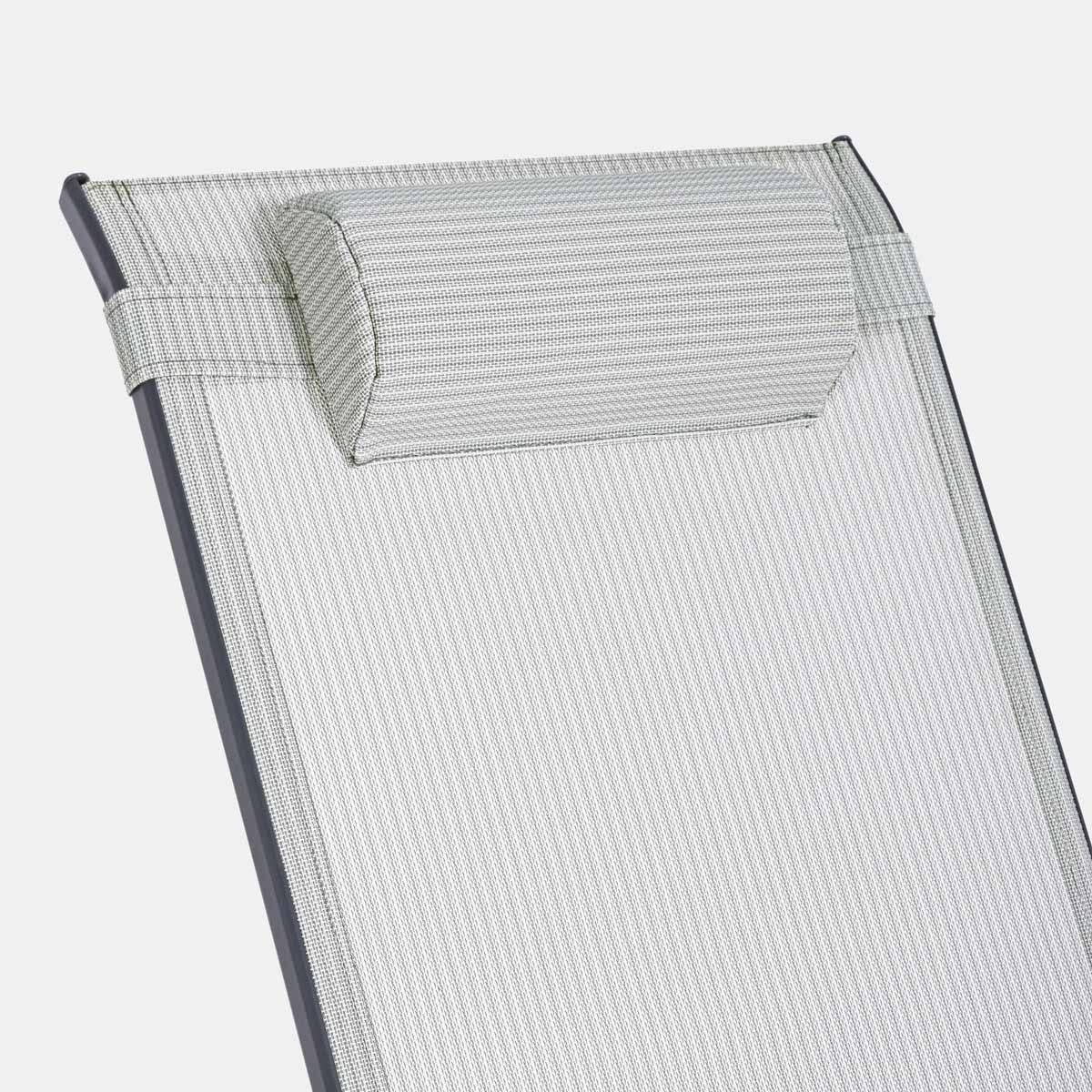 Yellowshop - DEMID poltrona giardino portico terrazza sedia a dondolo con poggiatesta cm 60x107xh95 Antracite Bianco Tortora (Antracite/Grigio chiaro)