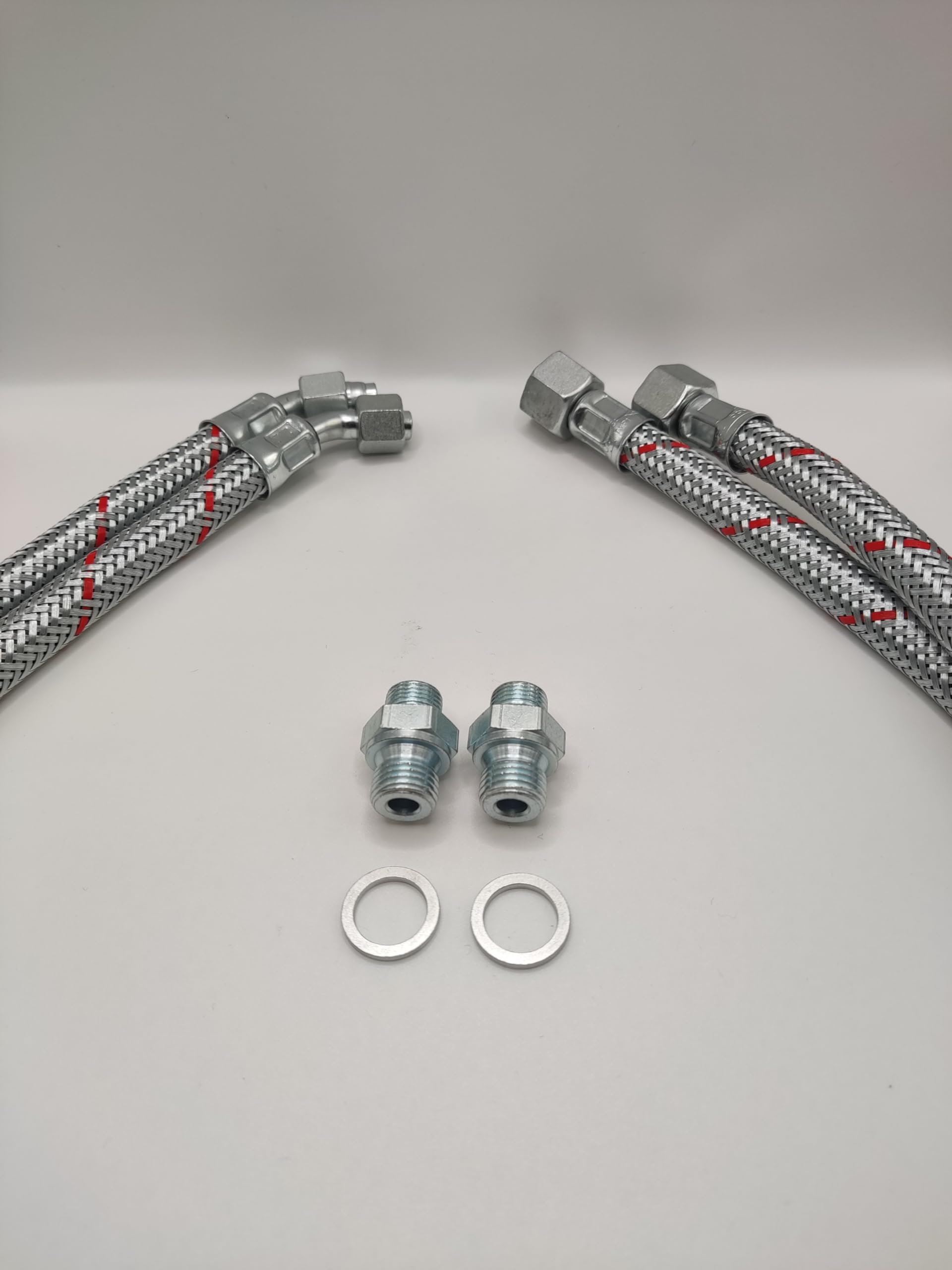 Ölschlauch Set für Viessmann Unit Brenner, mit Pumpennippel und Dichtung, Modell 800522, Stahlflex-Ausführung