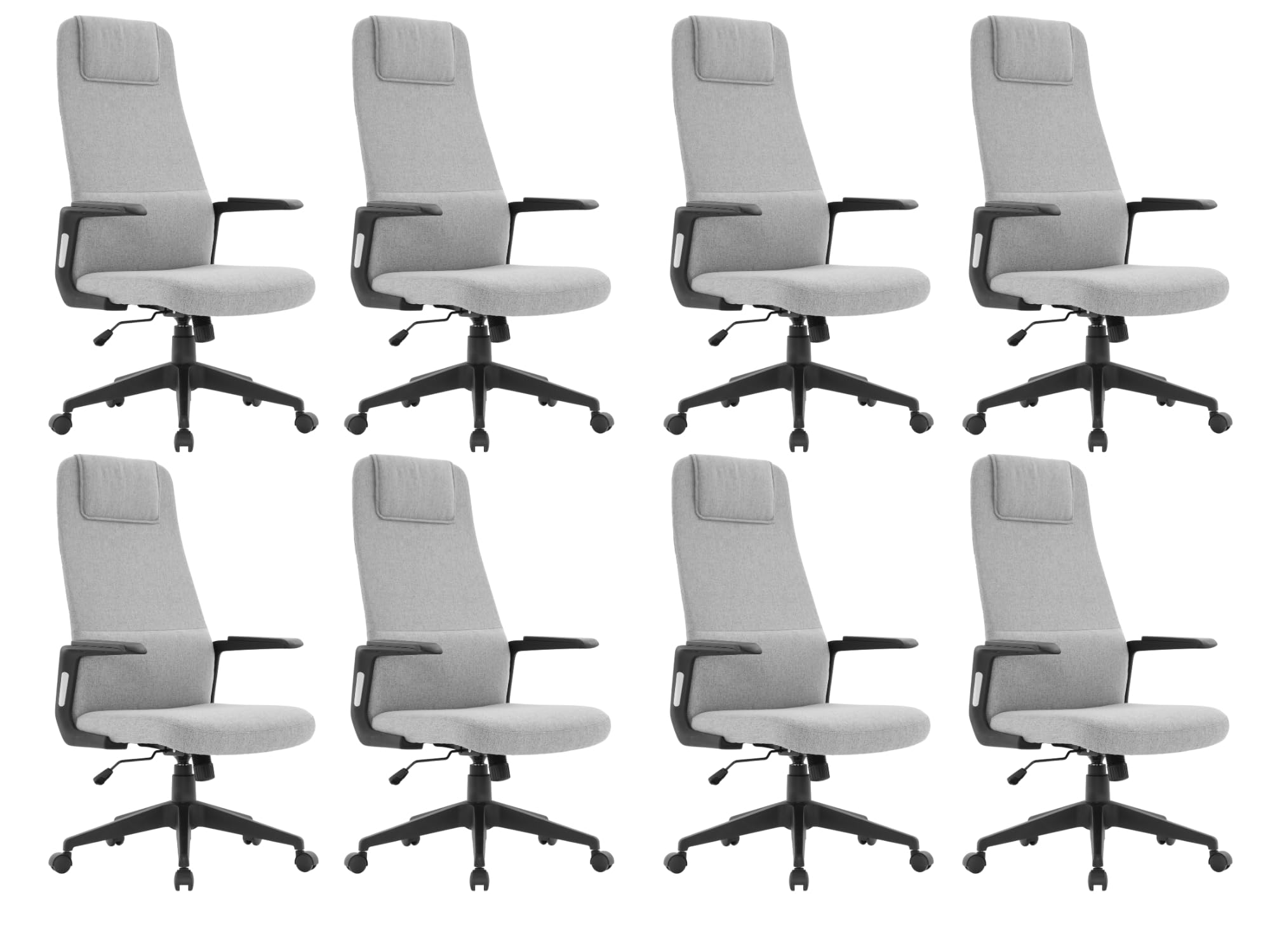 LeisureMod Ergonomic High-Back Polyester Office Chair, Swivel Desk Chair