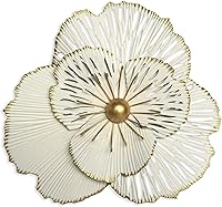 Vista 13 de Decoración artística de pared de flores de metal, escultura floral moderna y rústica de 9 pulgadas, hierro envejecido para colgar en la pared