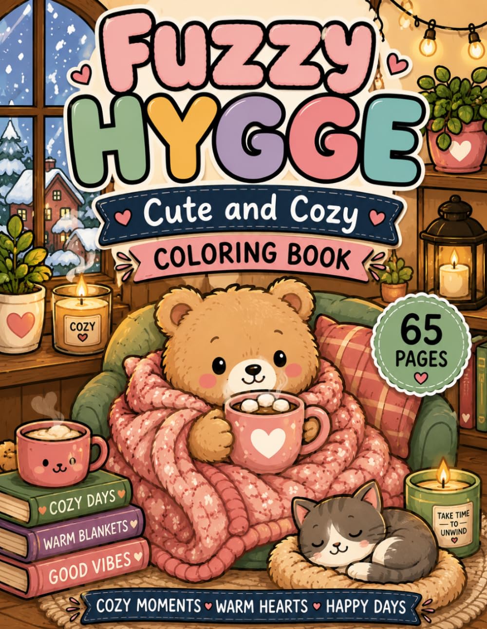 Fuzzy Hygge Cute and Cozy Coloring Book