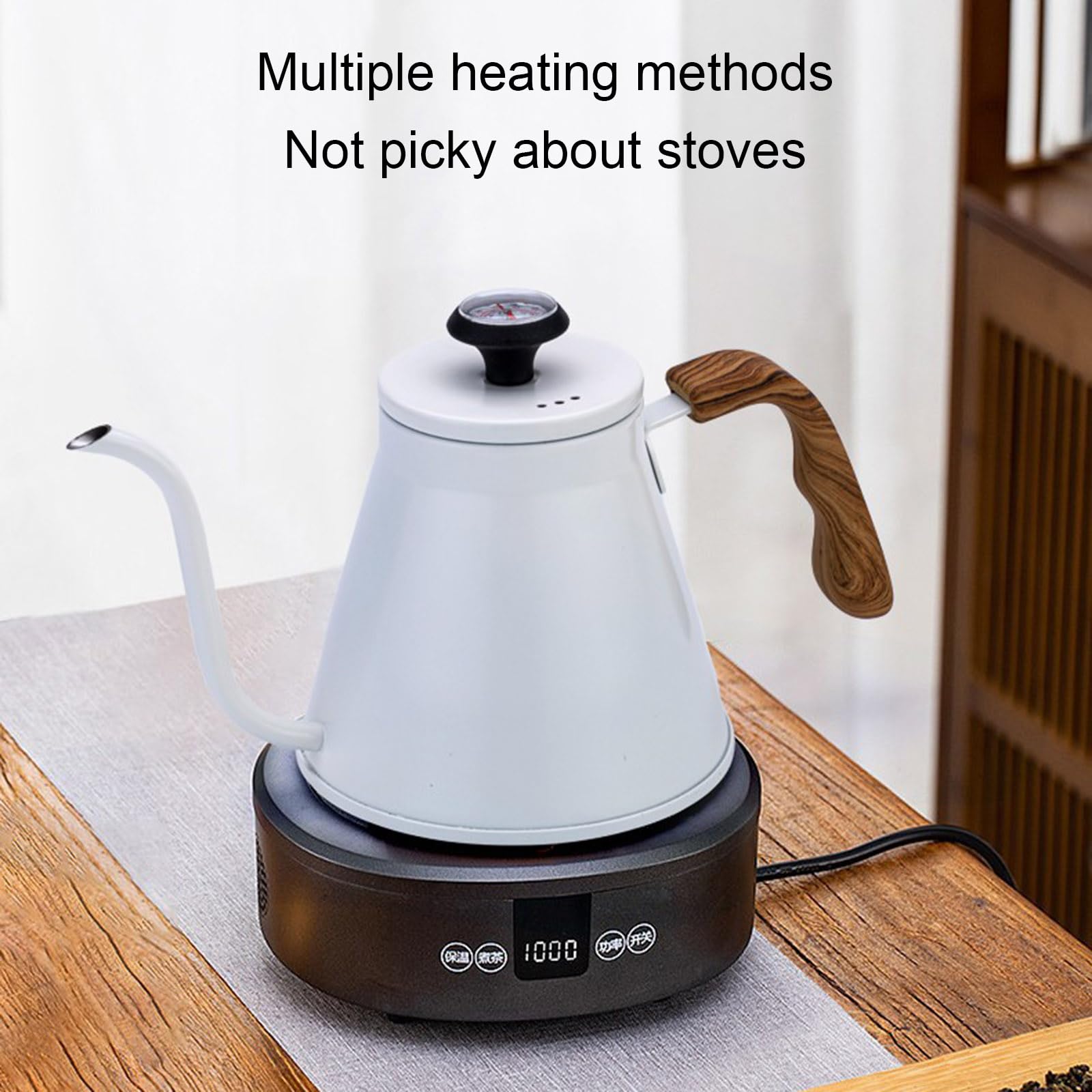 Accuracy Pour - Bollitori a collo di cigno da 1,2 l, con termometri e beccucci a flusso controllato, per gli appassionati di caffè, strumento per la preparazione della cucina