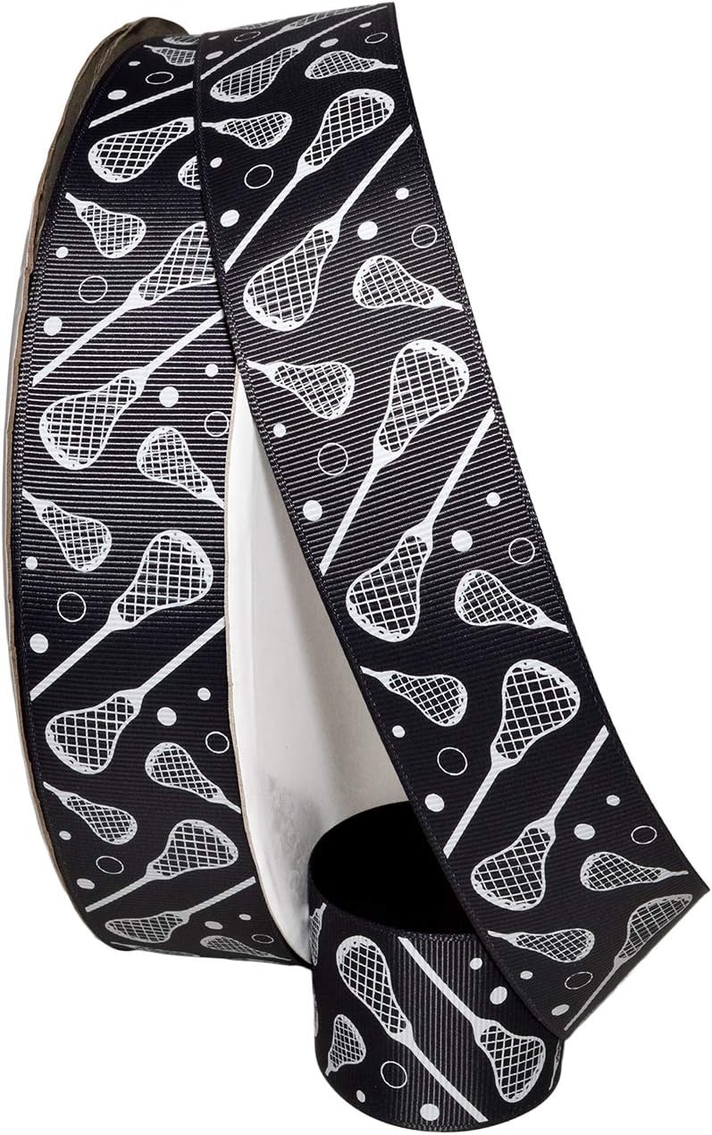 Morex Ribbon Lacross Grosgrain, 1-1/2 inch by 100 Yards, Black
