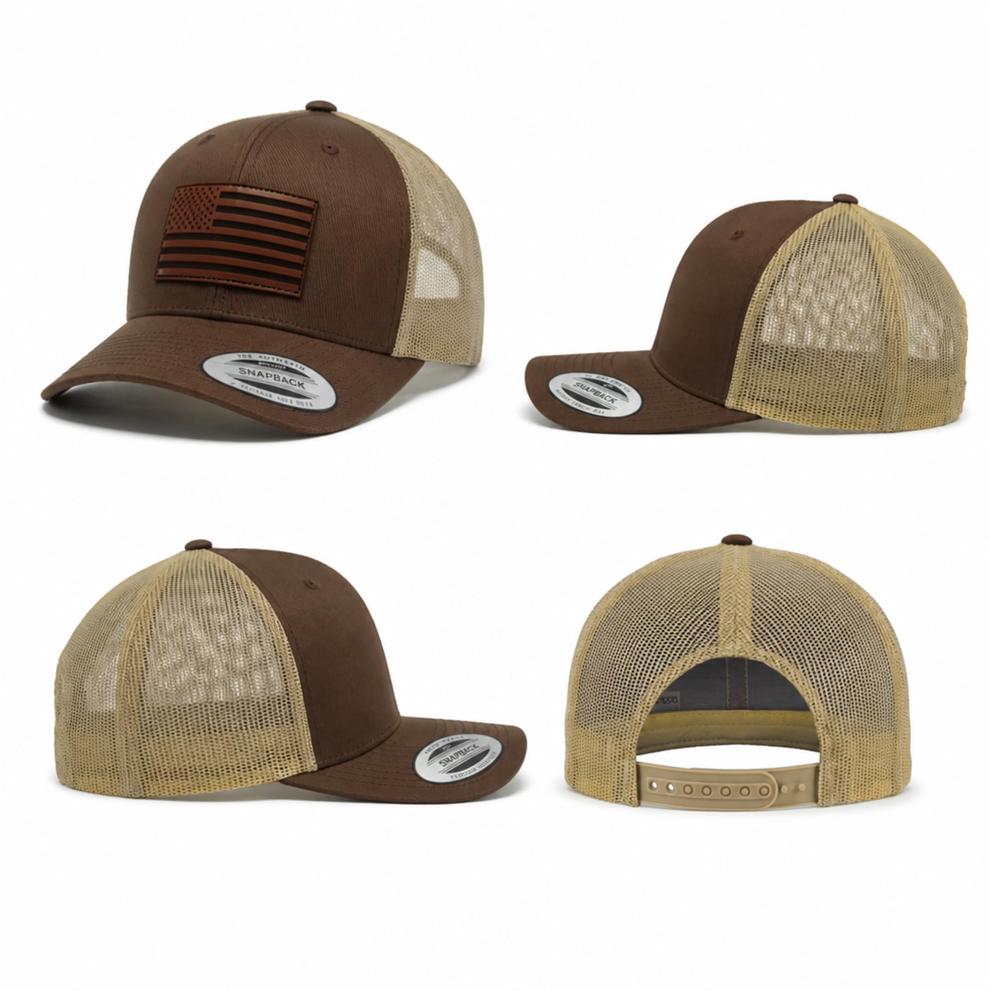 Gorra de camionero Flexfit Snapback: Bandera de Estados Unidos - Ejército Militar América Gorra al aire libre - Regalo para cazadores Gorra de béisbol Naturaleza Gorra Gorra de Malla Exterior Equipo