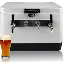 Coldbreak 2-Tap Jockey Box, Bartender Edition, 54 Quart Cooler with 50 Stainless Steel Coils, Front Input for Clean Setup, Heavy Duty Beverage-Grade Construction, Ideal for Keg Service Artic White