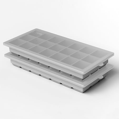 Miniatura 6 de glacio Bandejas pequeñas de silicona para cubitos de hielo con tapas, sin BPA, moldes de hielo flexibles para cócteles y bebidas, juego de 2