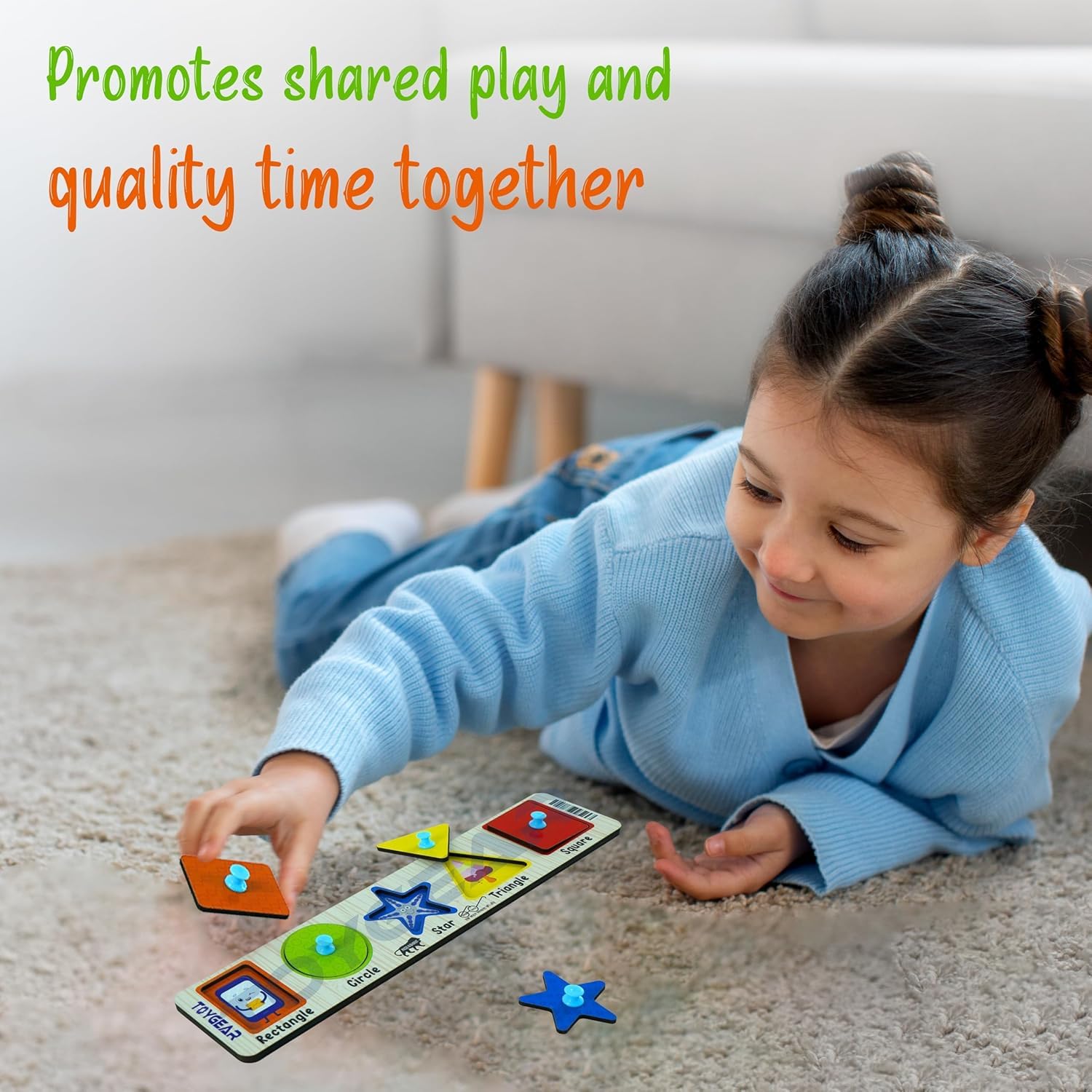 Nizomi Educational Sorting Stacking Montessori Toys,Preschool Toddler Shape Color Recognition Blocks Matching Puzzle Stacker Geometric Board Early Educational Puzzles for 2+ Y Old Boys&Girls - Image 3 thumbnail